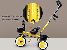 Load image into Gallery viewer, Moolo Kids Trikes Children Tricycle Ride with Parent Handle Ultra-Lightweight Folding Pedal 3 Wheeler (Color : Yellow)
