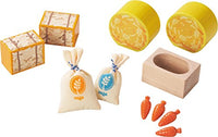 HABA Little Friends Horse Feed Play Set Accessories - Includes Hay Bales, Oats, Carrots & Feeding Trough