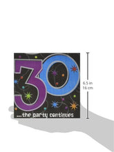 Load image into Gallery viewer, &quot;30 ...the party continues&quot; Luncheon Napkins, Party Favor
