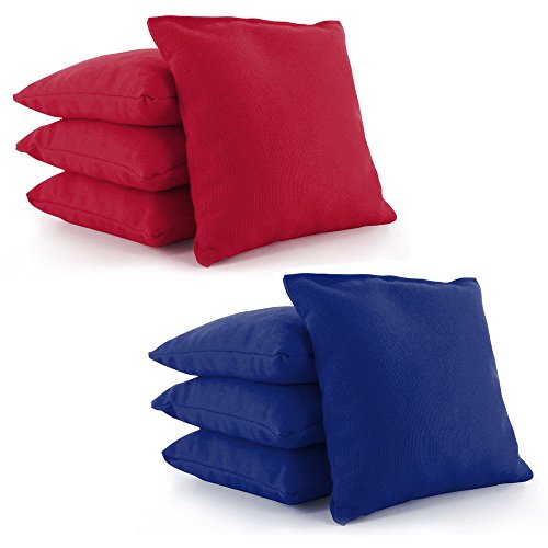 Tailor Spot Cornhole Bags Set of 8 Corn-Filled ACA Regulation 25+ Colors (Red-Royal Blue)