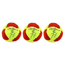Load image into Gallery viewer, Dirtbag Classic Footbag Hacky Sack 3 Pack, Handmade, Pro-Grade Durability, Original Design, Machine Washable - Fluorescent Yellow/Red
