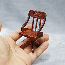 Load image into Gallery viewer, Cuteam Dollhouse Miniatures Furniture Accessories, Wooden 1/12 Scale Retro Dollhouse Writing Desk Chair Set Tiny Furniture for Decor - A
