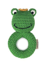 Load image into Gallery viewer, Cheengoo Organic Hand Crocheted Ring Rattle - Frog
