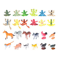 TOYANDONA 24pcs Plastic Realistic Animal Toys Mini Frogs Farm Animals Models Miniatures Animal Figures for Animal Themed Party Decoration Favors Gifts