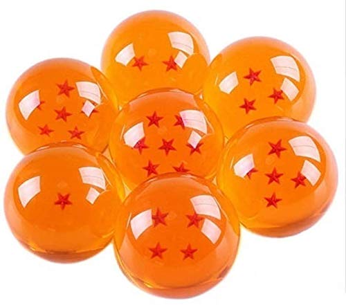 7 Stars 7pcs Anime 3.5cm Transparent Balls Yellow