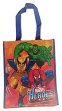 Load image into Gallery viewer, Marvel Heroes Recycled Tote ~ Hulk, Spiderman and Wolverine on Red (9.5&quot; x 11.5&quot;)
