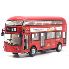 Load image into Gallery viewer, HMANE Pull Back Cars Alloy Double Decker School Bus Construction Vehicles Mini Model Car Toys with Light (Red)
