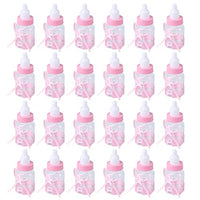 TOYANDONA 24pcs Baby Bottle Candy Favors Mini Baby Bottles Baby Bottle Candy Holder Baby Shower Favors Candy Gift Holder for Baby Shower (Pink)