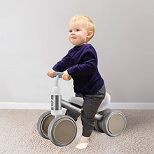 Load image into Gallery viewer, Bobike Baby Balance Bike Toys for 1 Year Old Boys Girls 10-24 Month Kids Toys Toddler Best First Birthday Gift Children Walker No Pedal Infant 4 Wheels Bicycle(Silver)
