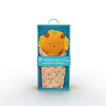 Load image into Gallery viewer, Manhattan Toy Embroidered Plush Lion Baby Rattle + Soft Cotton Burp Cloth, 16 x 16 Inches

