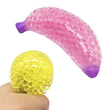 Load image into Gallery viewer, JIAOAO 2 Pcs Banana Bead Stress Ball Toy,Fruit Stress Balls Toy Banana Decompression Toy Stress Balls with Beads Fruit Shaped Stress Relief Toys for Kids Teens Adults.
