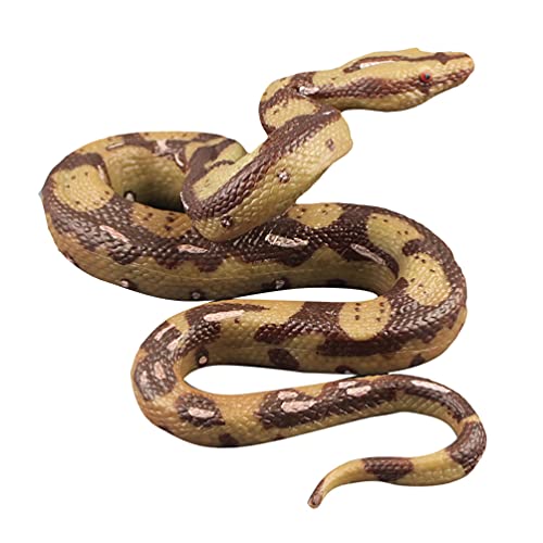Toyvian Snake Toy High Simulation Rubber Fake Snake Toy Python Model Toy for Garden Props and Halloween Tricky Creepy Prank