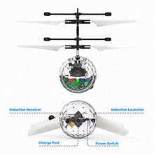 Load image into Gallery viewer, Flying Toy Ball Infrared Induction RC Flying Toy Built-in LED Light Disco Helicopter Shining Colorful Flying Drone Indoor and Outdoor Games Toys for 2 3 4 5 6 7 8 9 10 Year Old Boys and Girls
