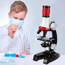 Load image into Gallery viewer, Kuuleyn Kids Beginner Microscope Educational Toy Plastic Home School Science Teaching Biological Monocular Microscope Kit for Boys Girls Students Accessory Set
