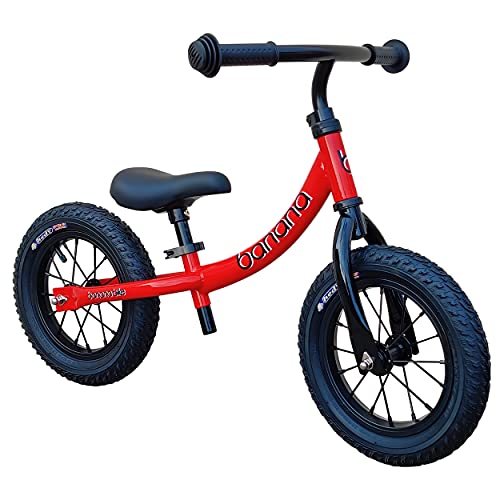 Banana GT Balance Bike Red - Lightweight Toddler Balance Bikes for 2, 3, 4, and 5 Year Old Kids - Push Bikes for Children with No Pedals - Aluminium with Air Tires and Adjustable Seats Variations