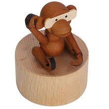 Load image into Gallery viewer, TOPINCN Wooden Clockwork Music Boxes Cute Animal Birthday Accessories for Children Kid(Gibbon)
