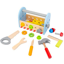 Load image into Gallery viewer, Teerwere Kids Tool Set Pretend Play Construction Tool Accessories with A Tool Box Including Toy (Blue) (Color : Blue, Size : 14.8x21.8x11.8cm)
