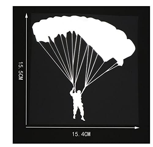 MDGCYDR Car Stickers Funny 15.415.5Cm Fun Car Stickers Extreme Sport Skydiving Vinyl Decal Parachute Black / Silver