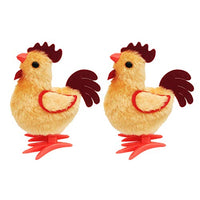 PRETYZOOM 2pcs Easter Chicken Toy Rooster Clockwork Toy Plush Wind Up Chicken Animal Toy Gift Novelty Toys Party Favors for Boys Girls Kids Toddlers