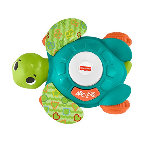 Fisher-Price Linkimals Sit-to-Crawl Sea Turtle - UK English Edition, Light-up Musical Crawling Toy for Baby