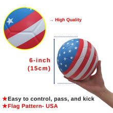 Load image into Gallery viewer, Macro Giant 6 inch (Diameter) PU Foam Flag Soccer Balls, Set of 4, USA National Flag, Beginner, Training Practice, Kickball, Kids Toys, Room Decor
