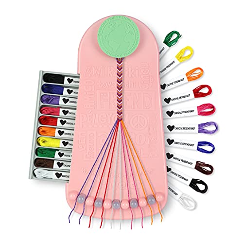 Choose Friendship, My Friendship Bracelet Maker, 20 Pre-Cut Threads (Craft Kit / Kids Jewelry Kit) (Macaroon)