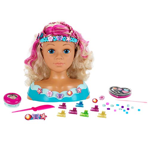 Theo Klein 5398 Princess Coralie Make-up and Hairdressing Head Mariella | with Hair Accessories, Cosmetics and Much More. | Dimensions: 23,5 cm x 13 cm x 27 cm | Toy for Children from 3 Years Old