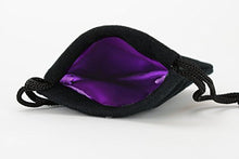 Load image into Gallery viewer, Classic Small Dice Bag - 3.75 inches x 4 inches with Drawstring tie - Perfect for up to 21 polyhedral dice (Purple Interior)
