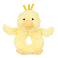 Apricot Lamb Baby Duck Soft Rattle Toy, Plush Stuffed Animal for Newborn Soft Hand Grip Shaker Over 0 Months (Duck, 6 Inches)