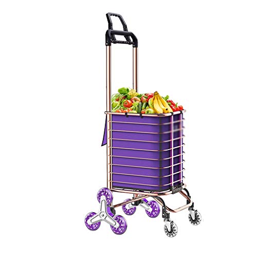 Grocery Shopping Cart Folding Portable Shopping Cart Home Pulling Goods Climbing Stairs Trailer (Color : B)