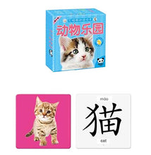 Load image into Gallery viewer, 42 Pcs Picture Words Flash Cards Animal Park Flash Cards for 0-6 Years Old Child
