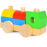 Wooden Block Mini Round Truck Construction Vehicle Educational Truck Toy for Home Learning Kindergarten Motor Skills, Imagination Development Puzzles Toys Preschool Children Toy Set for Kids Age 3+