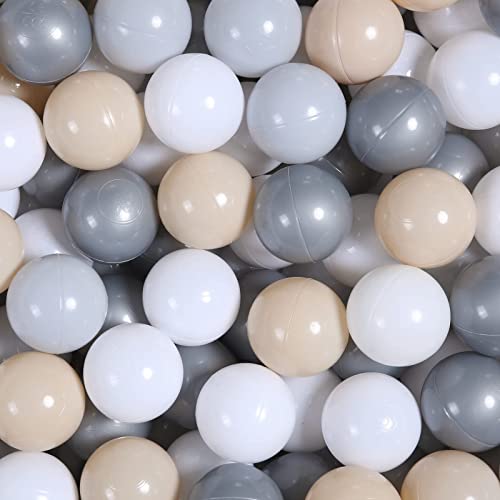 Realhaha Balls for Ball Pit,Gray Play Balls Crush Proof Play Balls Soft Plastic Balls for Toddlers Baby Kids Birthday Pool Tent or Dogs Playballs Pelotas,100 pcs
