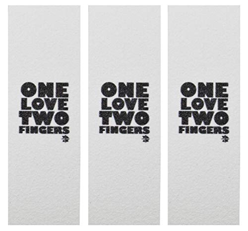 Teak Tuning Premium Graphic Fingerboard Grip Tape, One Love, Two Fingers Edition (3 Sheets)