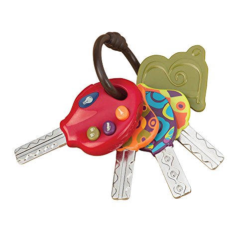 B. Toys â?? Luc Keys â?? 4 Textured Toy Keys For Babies & Toddlers â?? Flashlight & Car Sounds â?? No