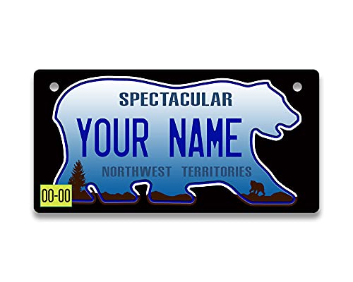 BRGiftShop Personalized Custom Name Canada Northwest Territories 3x6 inches Bicycle Bike Stroller Children's Toy Car License Plate Tag