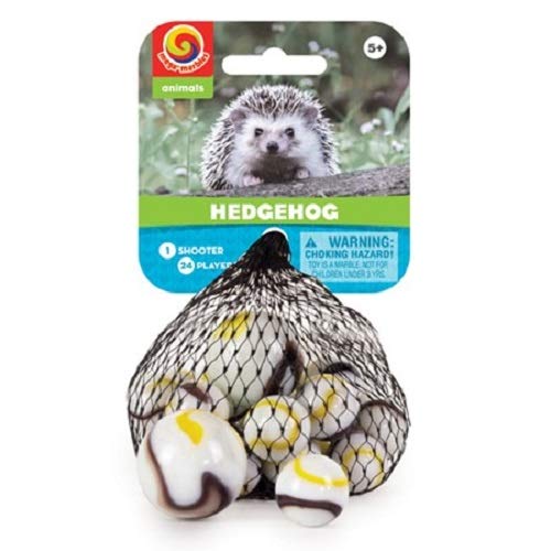 Mega Marbles Marble Net - Hedgehog. Includes 1 Shooter Marble and 24 Player Marbles