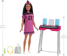 Load image into Gallery viewer, Barbie: Big City, Big Dreams Barbie Brooklyn Roberts Doll (11.5-in, Brunette with Braids) &amp; Music Studio Playset with Keyboard &amp; Accessories, Gift for 3 to 7 Year Olds
