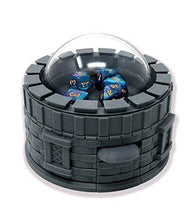 Load image into Gallery viewer, MunnyGrubbers - Castle Dice Popper V2 - (Random 7PCS D20 Dice Set Included) - Dice Roller - Dice Tower - Dice Holder - Dice Jail - TTRPG &amp; Board Games - Dungeons and Dragons - DND - D&amp;D - (Gray)
