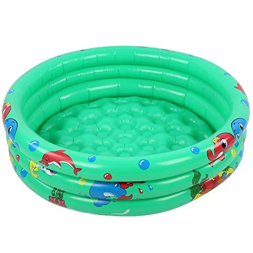 VGEBY Children Mini Pool Round Inflatable Baby Toddlers Swimming Pool Portable Inflatable Children Little Green Pool Home Indoor Outdoor for Kids Girl Boy(90cm)