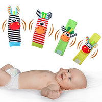 Baby Rattle Socks and Baby Foot Finder - Baby Toys 0-12 Months Baby Wrists Rattle and Socks Foot Finders Set - Developmental Infant Toys 0-12 Months for Baby Girls & Boys