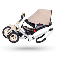 Load image into Gallery viewer, Moolo Children&#39;s Tricycle 1-3-5 Year Old Child Toy Cart, Lightweight Folding Reclining Seat Rotating Seat Titanium Empty Wheel (Color : Khaki)
