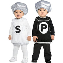 Load image into Gallery viewer, Salt And Pepper Shaker Costume Set | For Babies 6 to 12 Months Old | Black, White and Silver- Pack of 1
