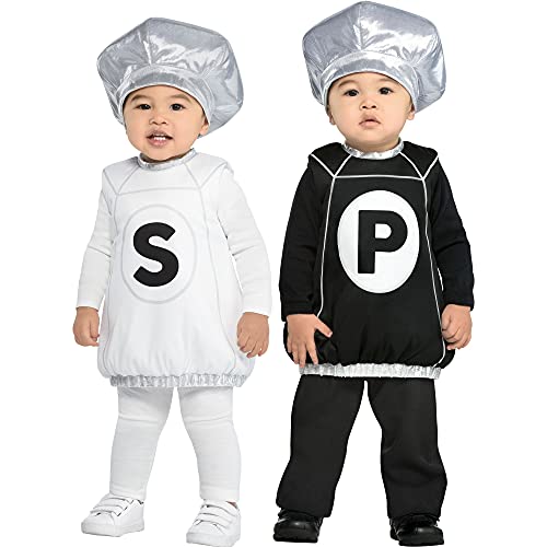 Salt And Pepper Shaker Costume Set | For Babies 6 to 12 Months Old | Black, White and Silver- Pack of 1