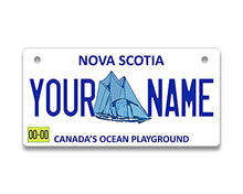 Load image into Gallery viewer, BRGiftShop Personalized Custom Name Canada Nova Scotia 3x6 inches Bicycle Bike Stroller Children&#39;s Toy Car License Plate Tag

