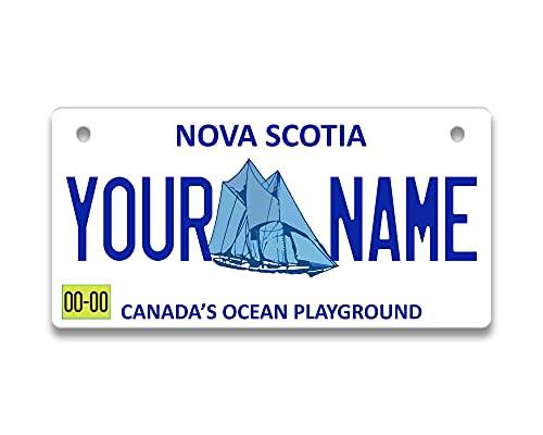 BRGiftShop Personalized Custom Name Canada Nova Scotia 3x6 inches Bicycle Bike Stroller Children's Toy Car License Plate Tag