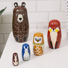 Load image into Gallery viewer, EXCEART 5 PCS Stacking Doll Toy Russian Nesting Doll Animal Wooden Matryoshka Dolls for Kids
