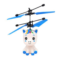 TOYANDONA Flying Mini Drone Animal Design Gesture Induction Aircraft Toy USB Charging Body Induction Toy for Kids Children Easy Indoor Small UFO Flying(Blue)
