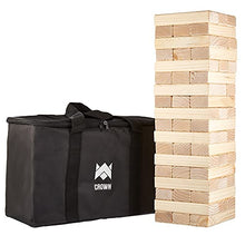Load image into Gallery viewer, Teetering Tower with Carrying Case - Giant Block Tower Game with Jumbo Wooden Blocks - Stands Up to 4 Feet Tall - Parties, Tailgates, Bar Patios, Beach Fun, and Indoor/Outdoor Play
