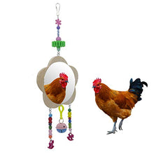 Load image into Gallery viewer, Ueohitsct Chicken Toy with Mirror Hanging Wood Mirror Toy for Chicks Hens Roosters
